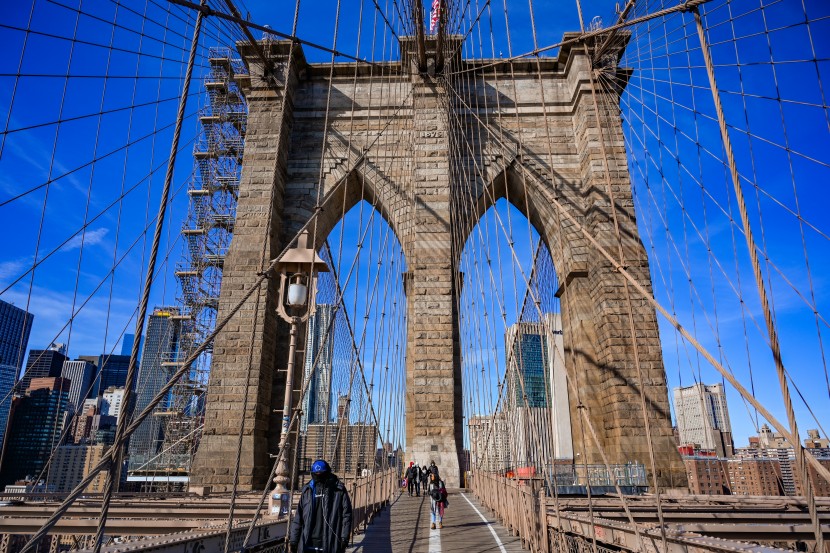 美国纽约布鲁克林大桥建筑风景图片
