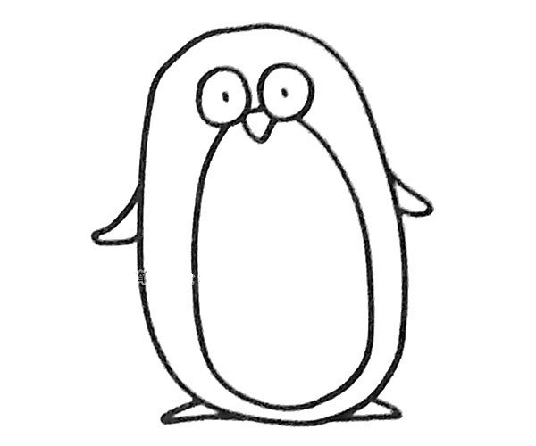 一组可爱的企鹅简笔画图片