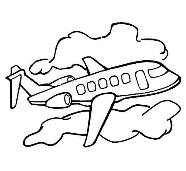 天空中的飞机简笔画