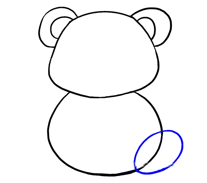 7、画一个与下圆重叠的椭圆。