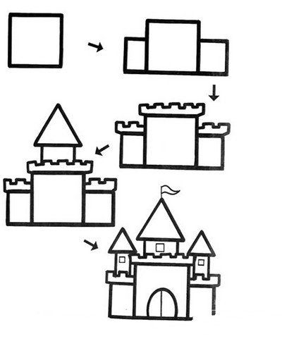 建筑图片 日本城堡简笔画图片