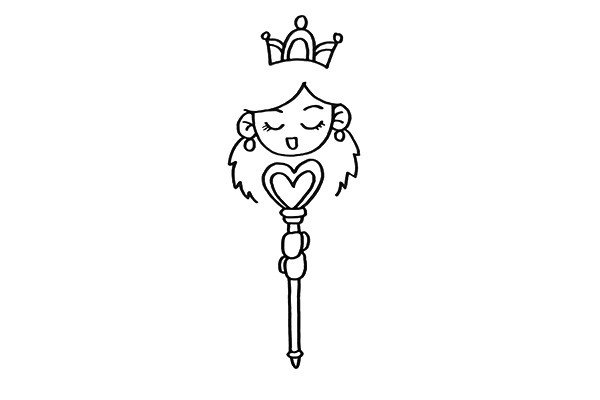 3.公主手握权杖的动态要先表现出来，权杖的造型可以自己创意。