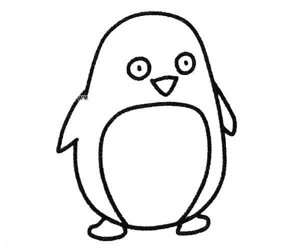 简单的企鹅简笔画步骤4