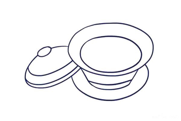 5.勾画出茶杯的厚度轮廓。