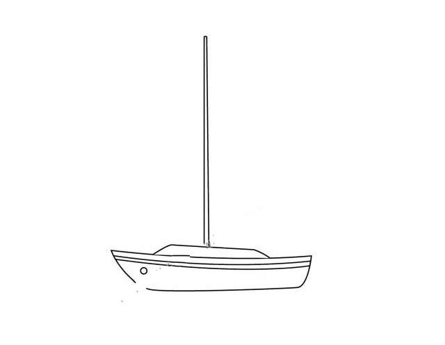 4.再画桅杆，可以用来挂船帆。最上端是尖尖的哦~