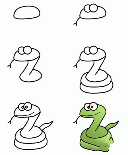 简单的小蛇简笔画