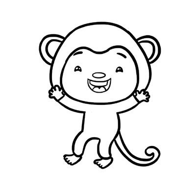 猴年到画只可爱的小猴子