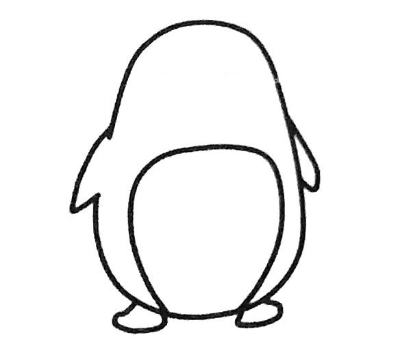 简单的企鹅简笔画步骤3