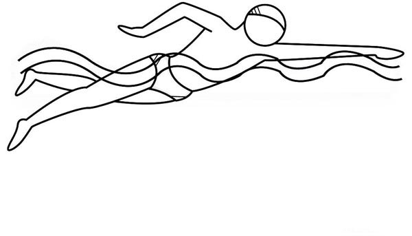体育运动简笔画之游泳