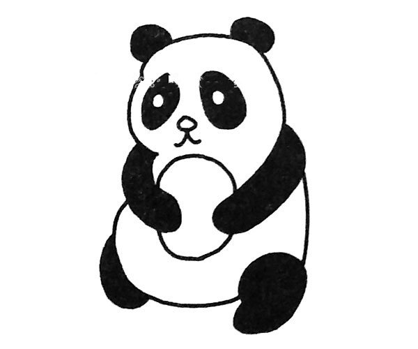 可爱的大熊猫简笔画1