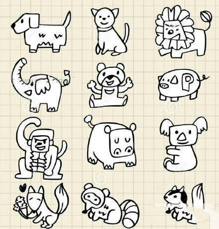 多种动物的简笔画图片