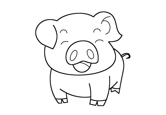 可爱的小猪简笔画图片1