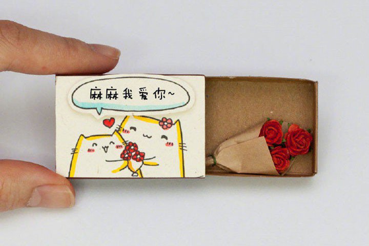 火柴盒里的小浪漫情人节创意图片1