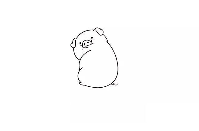 可爱的小肥猪简笔画2