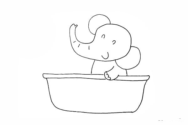 9.向下画出浴缸的底部上宽下窄。