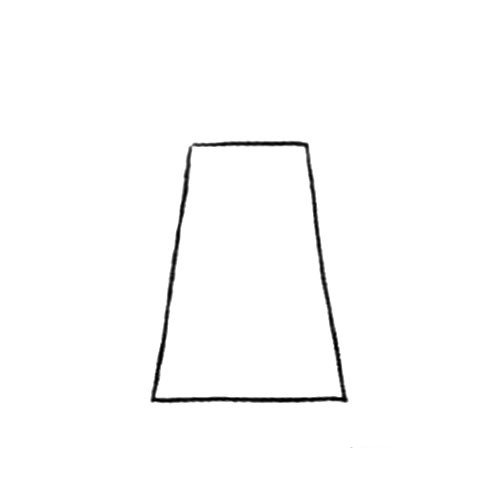 1.先画一个梯形的壶身。