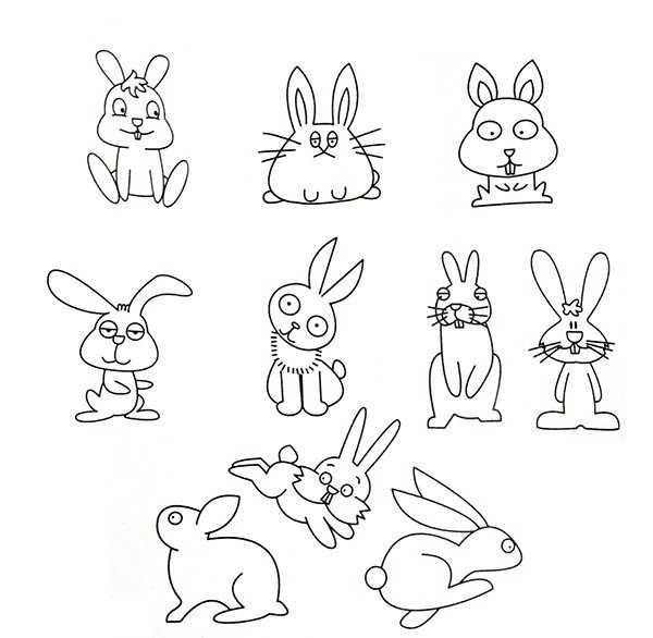 兔子简笔画实例及步骤