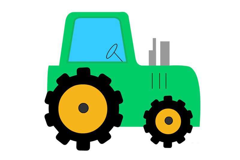 简单好画的农用拖拉机2