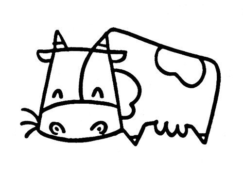 儿童动物简笔画奶牛的画法
