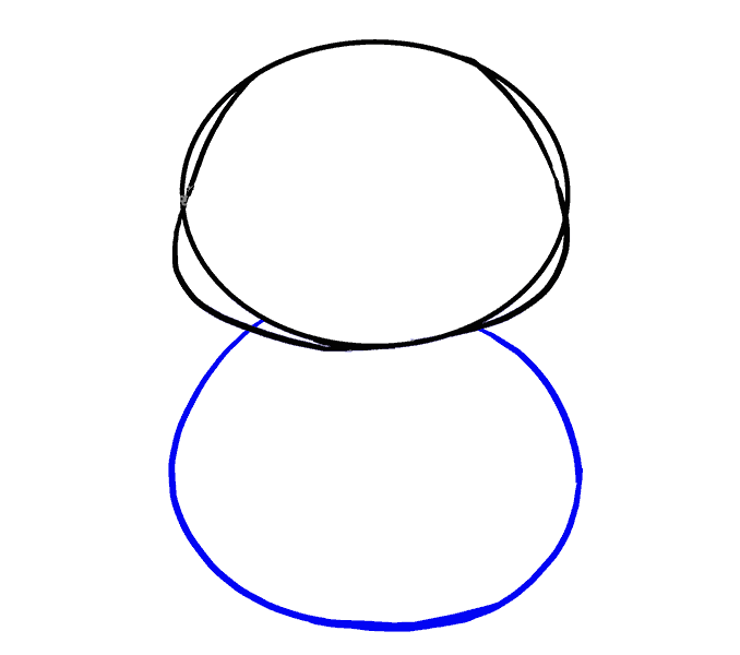 3、用一条长而弯曲的线包围另一个圆形。