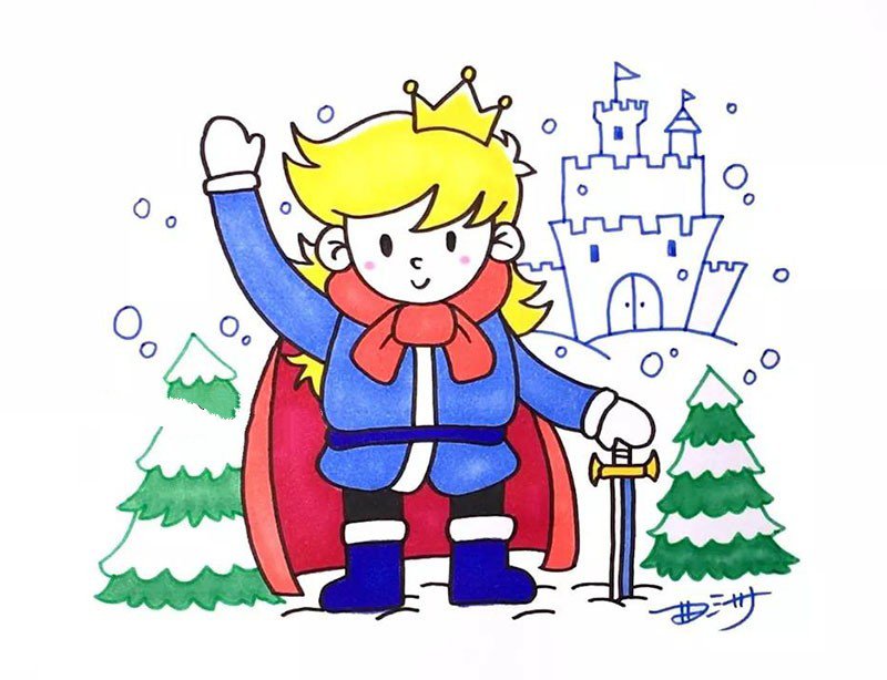 冰雪王国的王子简笔画2