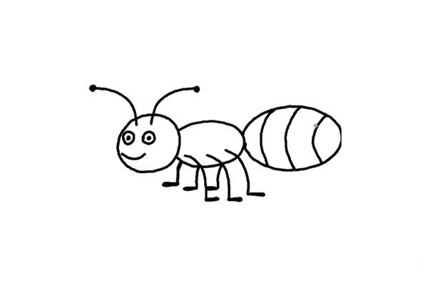 5.蚂蚁行走全靠它的腿，我们画的长一点，像一个倒着的数学7。