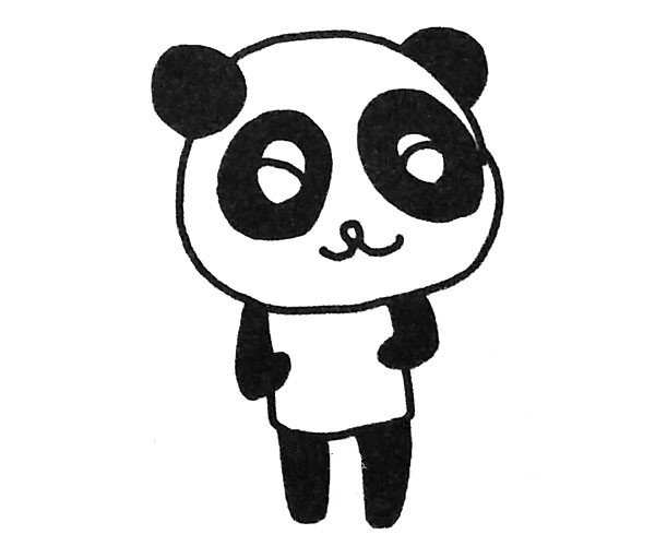 可爱的大熊猫简笔画6
