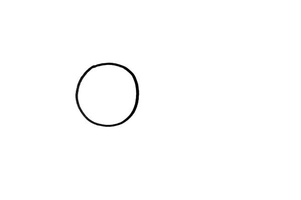 1.马蜂的头部是圆形的，所以我们画出一个标准的圆形。