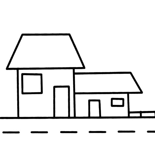幼儿建筑简笔画大全 路边的小房子