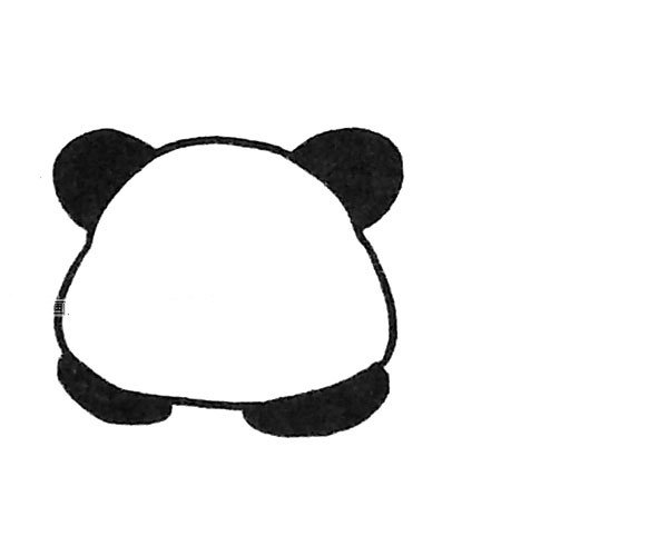 大熊猫简笔画步骤2