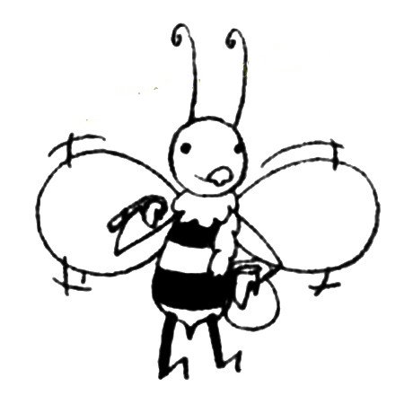 2.贪吃的蜜蜂简笔画