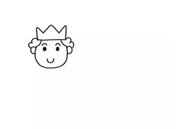 1.先画出国王的头部。