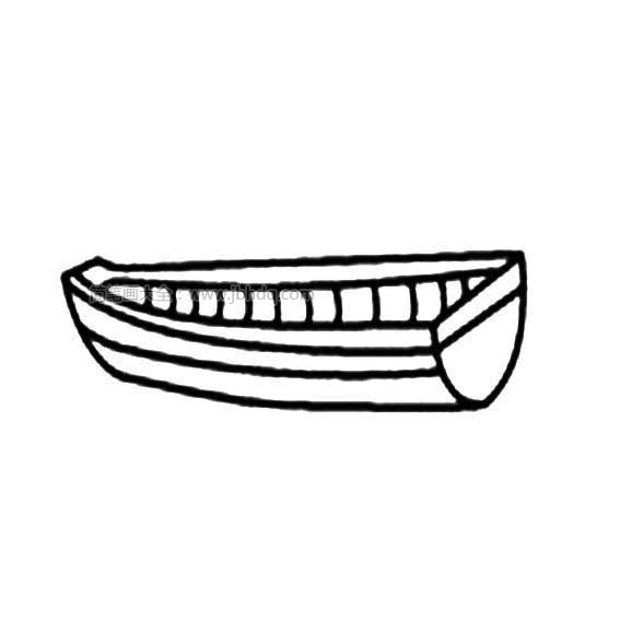 简单的小木船简笔画