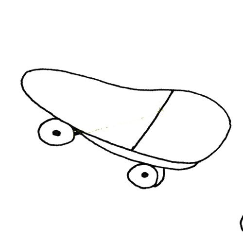 滑板简笔画图片
