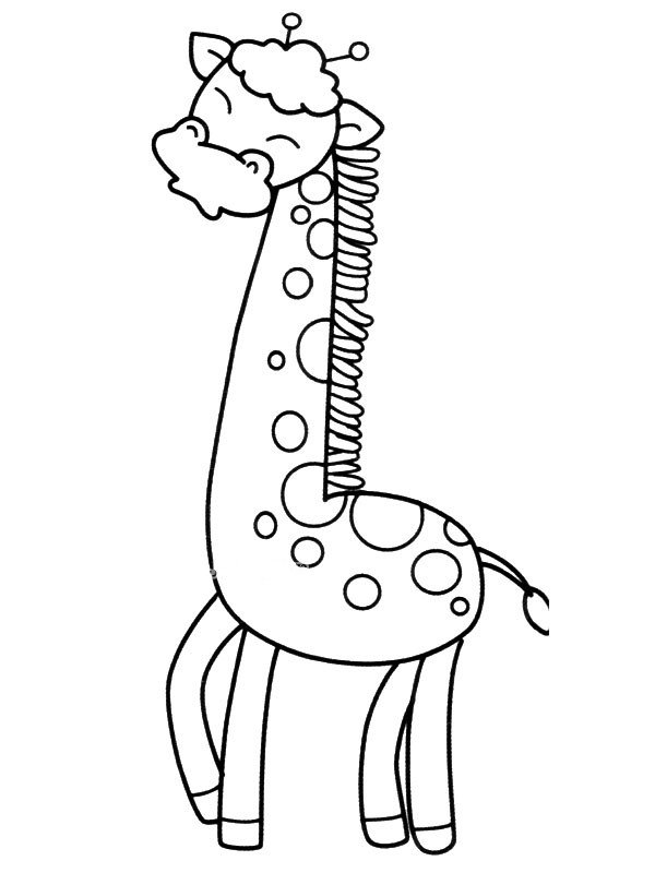 开心的长颈鹿简笔画
