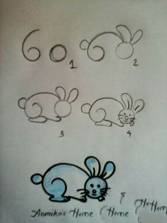 中秋节玉兔的简笔画步骤图
