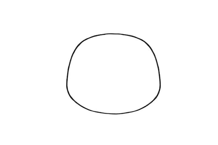 1.画一个圆，作为小熊的头部轮廓。