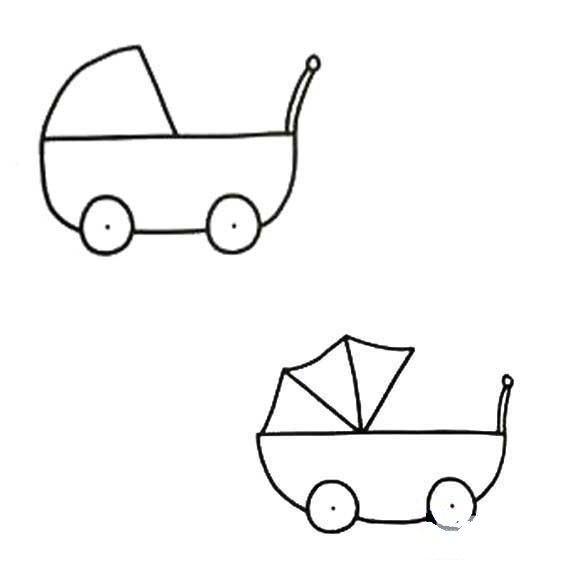 婴儿车简笔画图片