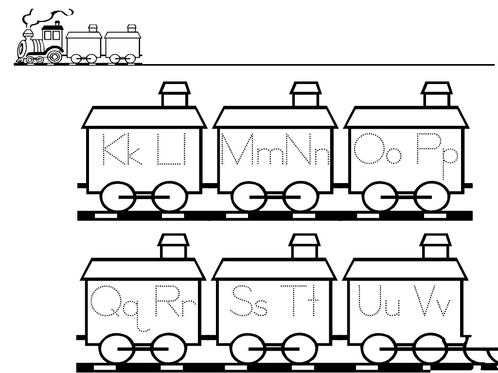 火车26英文字母简笔画