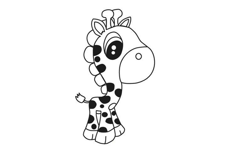 可爱的长颈鹿简笔画1