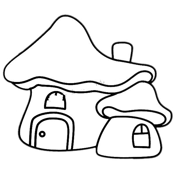 蘑菇屋简笔画图片