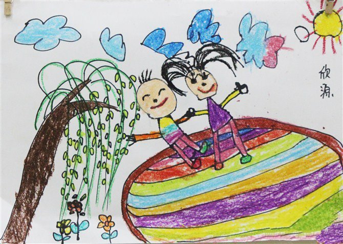 清明节踏青儿童画-感受节日的欢乐