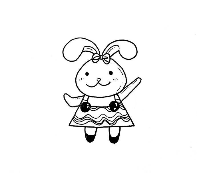 超萌的卡通兔子简笔画1