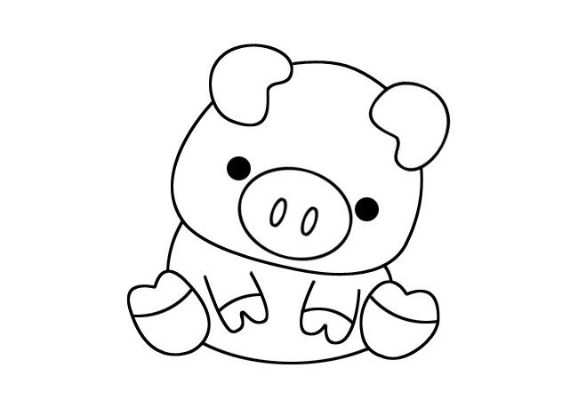 可爱的小猪简笔画图片3