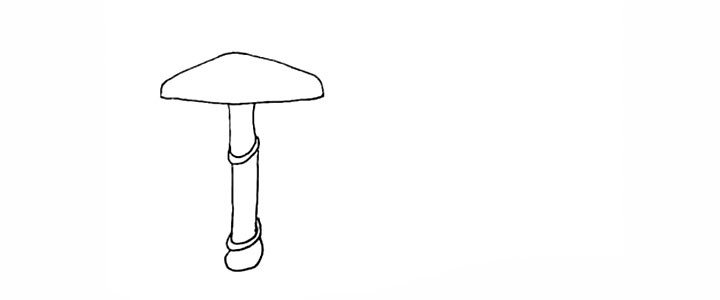 3.用同样的方法画出下半截蘑菇柄。