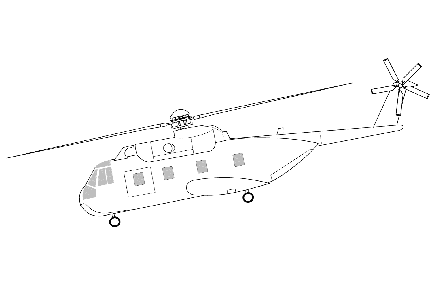 军用直升机简笔画图片