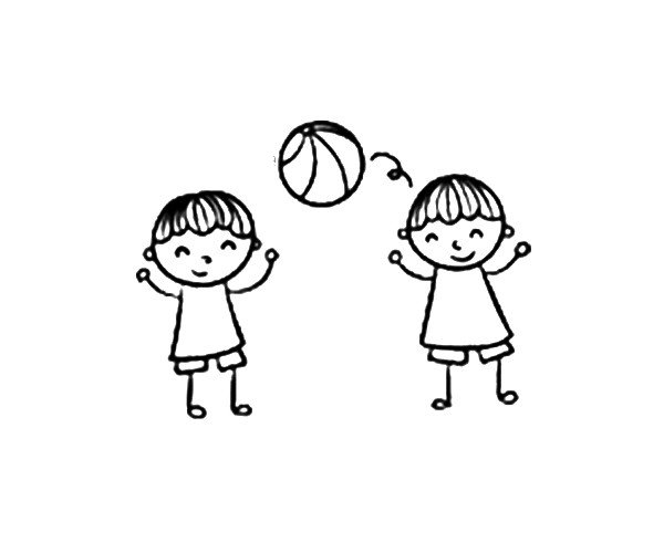 两个小男孩打篮球