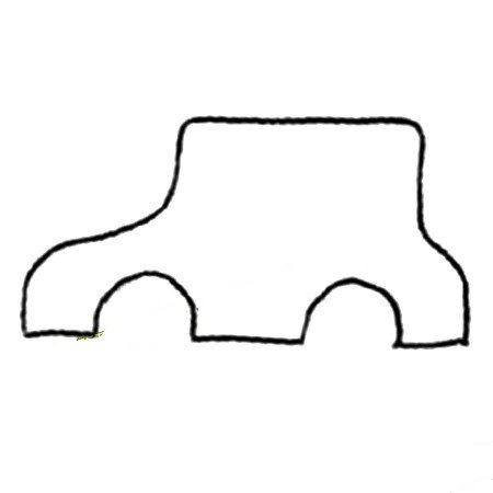 1.先画小汽车的外部轮廓