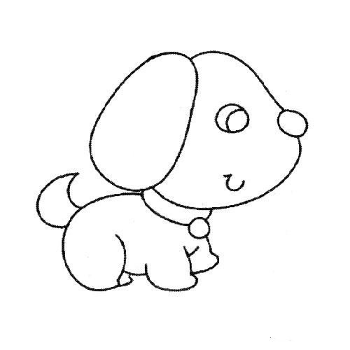 可爱的卡通小狗简笔画
