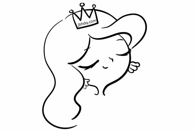 3.画出小美人鱼的头发 和头上的小皇冠 还有漂亮的耳环。